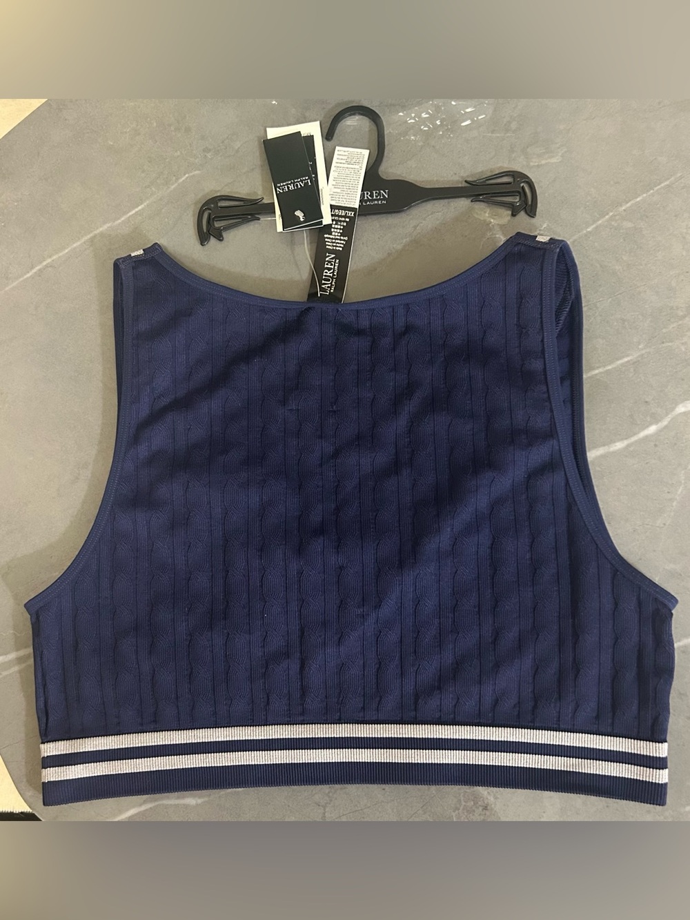 Ralph Lauren Navy Cropped V‑Neck Tank
Cricket Cable Texture Wire-Free Bra - Picture 5 of 5
